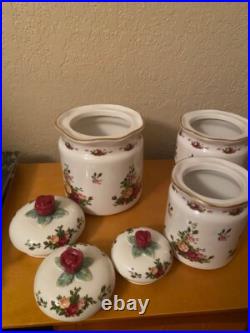 Royal Albert Old Country Roses Bone China Canister Set of 3 NEW with Original Box