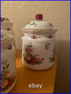 Royal Albert Old Country Roses Bone China Canister Set of 3 NEW with Original Box