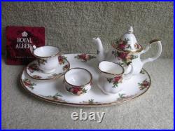 Royal Albert Old Country Roses Bone China Childs Tea Set 7 pc. Set Gold Trim