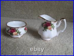 Royal Albert Old Country Roses Bone China Childs Tea Set 7 pc. Set Gold Trim