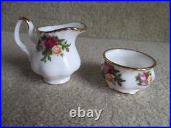 Royal Albert Old Country Roses Bone China Childs Tea Set 7 pc. Set Gold Trim