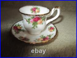 Royal Albert Old Country Roses Bone China Childs Tea Set 7 pc. Set Gold Trim