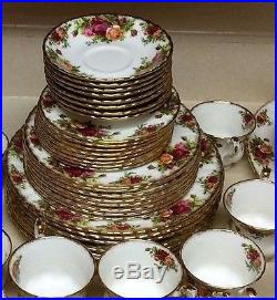 Royal Albert Old Country Roses Bone China Complete Dinner Set of 8 Places 60 PCS
