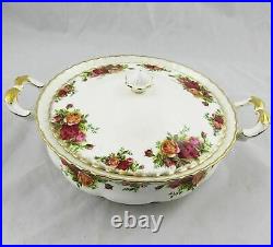 Royal Albert Old Country Roses Bone China Covered Round Serving Bowl England