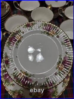 Royal Albert Old Country Roses Bone China Dinner Set Teapot Cups Plates 1982