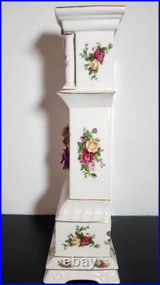 Royal Albert Old Country Roses Bone China Grandfather Clock Handcrafted Quartz M