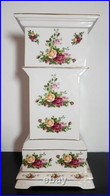 Royal Albert Old Country Roses Bone China Grandfather Clock Handcrafted Quartz M