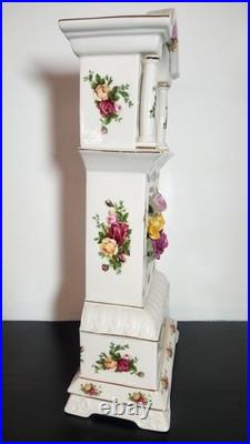 Royal Albert Old Country Roses Bone China Grandfather Clock Handcrafted Quartz M