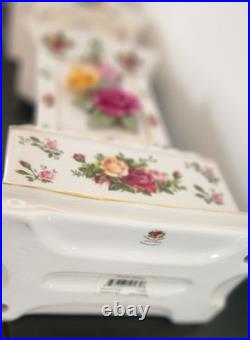 Royal Albert Old Country Roses Bone China Grandfather Clock Handcrafted Quartz M