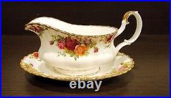 Royal Albert Old Country Roses Bone China Gravy Boat with Underplate