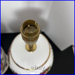 Royal Albert Old Country Roses Bone China Lamp Base Pair 11' 240V UK Plug READ
