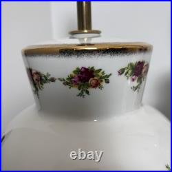 Royal Albert Old Country Roses Bone China Lamp Base Pair 11' 240V UK Plug READ