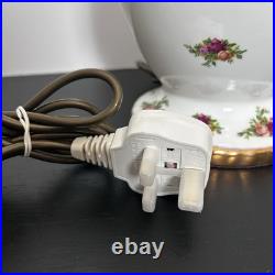 Royal Albert Old Country Roses Bone China Lamp Base Pair 11' 240V UK Plug READ