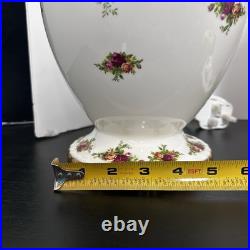 Royal Albert Old Country Roses Bone China Lamp Base Pair 11' 240V UK Plug READ