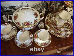 Royal Albert Old Country Roses Bone China Set 21 Pc England Covered Casserole