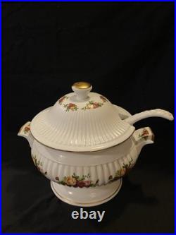 Royal Albert Old Country Roses Bone China Soup Tureen with Lid & Ladle