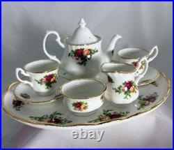 Royal Albert Old Country Roses Bone China Tea Set with Oval Tray Made in England