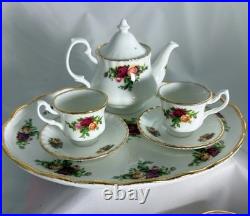 Royal Albert Old Country Roses Bone China Tea Set with Oval Tray Made in England