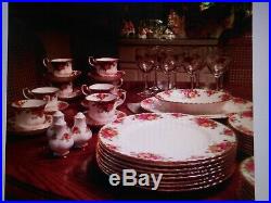 Royal Albert Old Country Roses Bowls Plates Goblets, HUGE Set, BEAUTIFUL