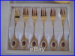 Royal Albert Old Country Roses Boxed Set Of Slice And 6 Cake Forks Afternoon Tea