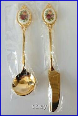 Royal Albert Old Country Roses Boxed Tea Spoons, Jam Spoon Butter Spreader