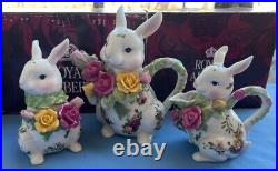 Royal Albert Old Country Roses Bunny Tea Pot Server Mint in Box