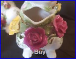 Royal Albert Old Country Roses Bunny Tea Set-Teapot, Sugar Bowl And Creamer