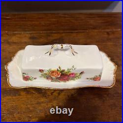 Royal Albert Old Country Roses Butter Dish Rectangle Englane