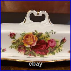Royal Albert Old Country Roses Butter Dish Rectangle Englane
