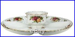 Royal Albert Old Country Roses CHIP and DIP 2PC Divided Serving Tray & Bowl $140