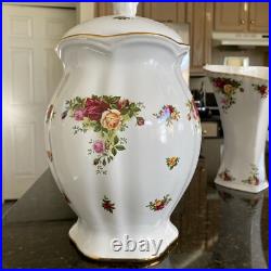 Royal Albert Old Country Roses Canister Biscuit Cookie Jar 12real 23kGold Paint
