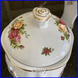Royal Albert Old Country Roses Canister Biscuit Cookie Jar 12real 23kGold Paint
