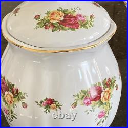 Royal Albert Old Country Roses Canister Biscuit Cookie Jar 12real 23kGold Paint