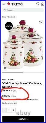 Royal Albert Old Country Roses Canister Set, (24 oz, 39 oz & 56 oz) OCRFUN21210