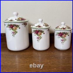 Royal Albert Old Country Roses Canister Set 3 Piece? Fine China (1998)