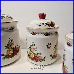Royal Albert Old Country Roses Canister Set of 3 Bone China 1962