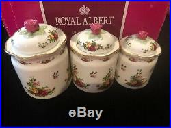 Royal Albert Old Country Roses Canister Set of 3 New In Box