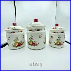 Royal Albert Old Country Roses Canisters Set Of 3 OCRFUN21210 Open Box