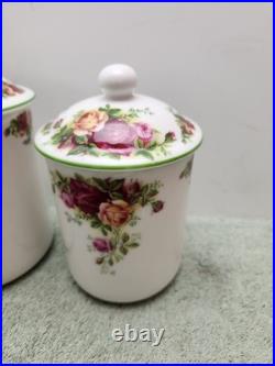 Royal Albert Old Country Roses Canisters With Sealing Lids 1998 Set of 3