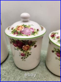 Royal Albert Old Country Roses Canisters With Sealing Lids 1998 Set of 3