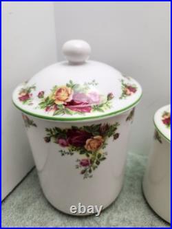 Royal Albert Old Country Roses Canisters With Sealing Lids 1998 Set of 3