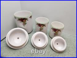 Royal Albert Old Country Roses Canisters With Sealing Lids 1998 Set of 3