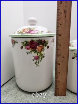 Royal Albert Old Country Roses Canisters With Sealing Lids 1998 Set of 3