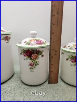 Royal Albert Old Country Roses Canisters With Sealing Lids 1998 Set of 3