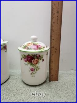 Royal Albert Old Country Roses Canisters With Sealing Lids 1998 Set of 3