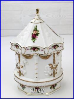 Royal Albert Old Country Roses Carousel Musical Sleeping Beauty RARE! Works