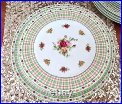 Royal Albert Old Country Roses Casual Plaid Set for 4 Fine Bone China 8 Pcs