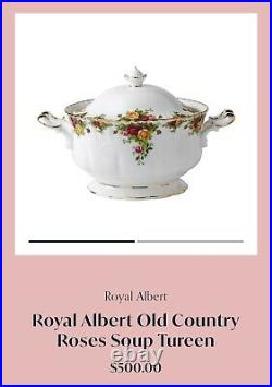 Royal Albert Old Country Roses Celebration Large Soup Tureen / Lid HARD TO FIND