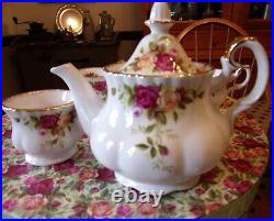 Royal Albert Old Country Roses Child's Mini Tea Pot Cup Set 8 Pc HAT BOX New