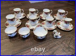 Royal Albert Old Country Roses China 7 Place Setting Tea Set W Extras 21 Pieces